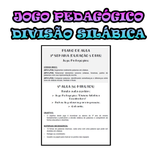 3º ano Fundamental - Jogo Pedagógico: 