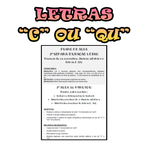3º ano Fundamental - Letra 