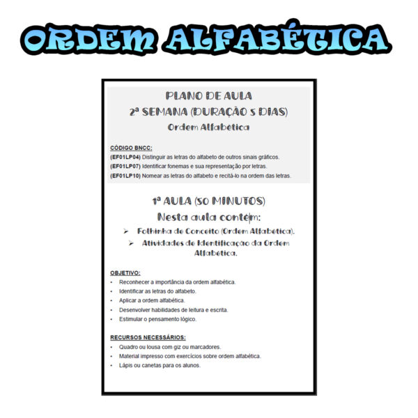 3º ano Fundamental - Ordem Alfabética