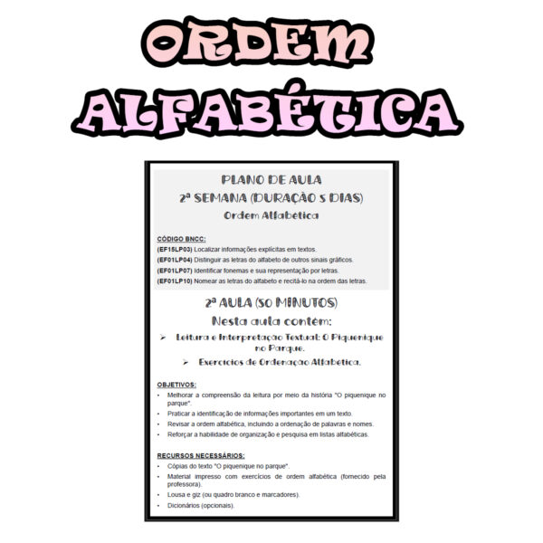3º ano Fundamental - Ordem Alfabética 