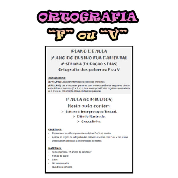 3º ano Fundamental - ORTOGRAFIA 